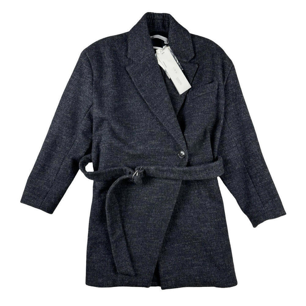 IRO Fernand Belted Denim Short Coat Size 38 FR | 6 US